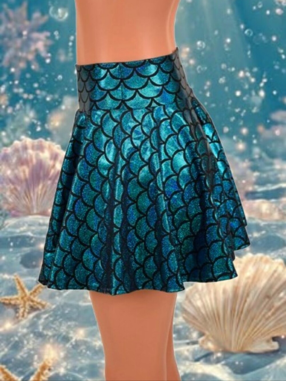 Mermaid Scale Rave Mini Skirt - Picture 3 of 12